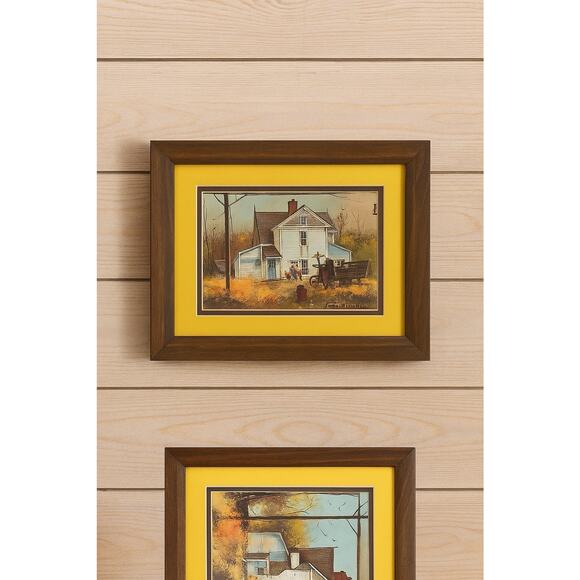 Frank M Hamilton Vintage Farmhouse Print Framed Wall Art 9x11” Transart - Picture 1 of 6